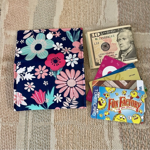 Stylish Snap Card Wallet/Business Card/Gift Card Holder made with Cotton Fabric - Picture 4 of 4